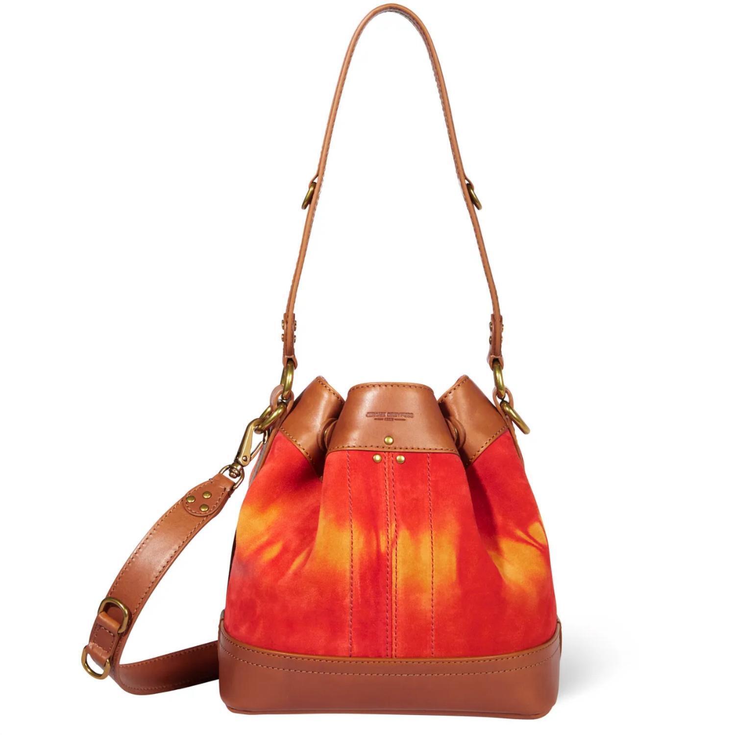 New Jerome Dreyfuss Ben Small Bucket Bag In Orange Tie Dye